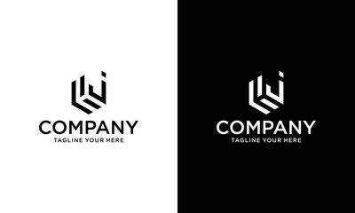 Modern HJ logo design. hexagon geometric vector logotype on a black and white background.
