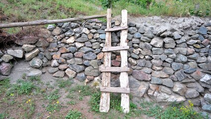 Stairs in the garden wall.