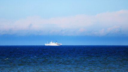 Ship sailing on the sea