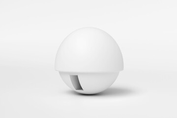 Abstract white house sphere shape isolate on white background. Modern architecture with empty building. Concept building business. Futuristic design concepts.3D rendering