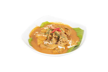 Meat fried with chili pepper and red curry sauce