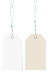 Zwei Etiketten Oktoberfest Hellblau Gestreifte Bänder Weiß Beige