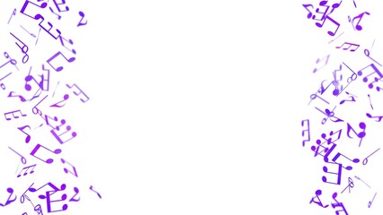 躍動感のある紫色の音譜の背景フレーム