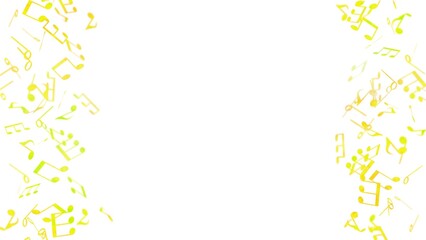 躍動感のある黄色い音譜の背景フレーム