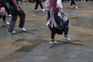 Basque folk dance in the street