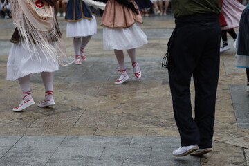 Basque folk dance in the street