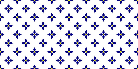 Flower background Seamless pattern Dark blue flower