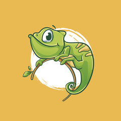 Cute chameleon icon design