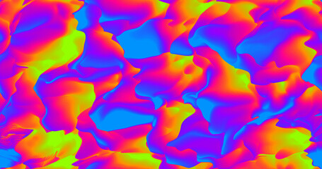 Fototapeta na wymiar 4K UHD Abstract Liquid Shape Generative 3D Render Art with Psychedelic Gradient Color for Energic and Futuristic Banner Background and Wallpaper