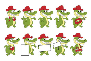 cute crocodile animal cartoon graphic