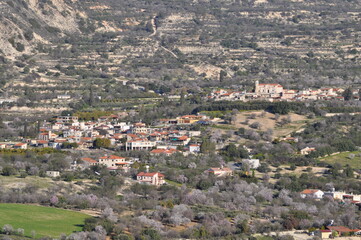 Fototapeta na wymiar The beautiful village of Limnati in the province of Limassol, in Cyprus 