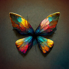 Colorful abstract tropical butterfly