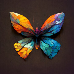 Colorful abstract tropical butterfly