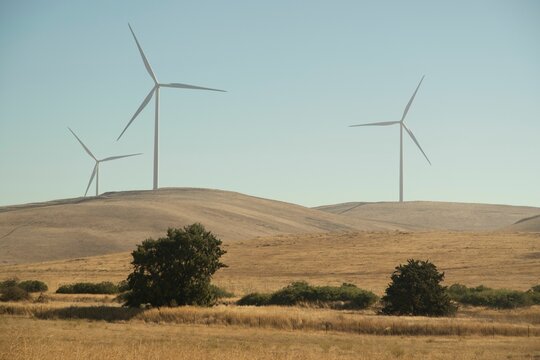 Wind turbines at the Altamont Pass. California, United States.
