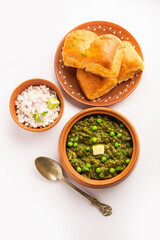 Hariyali green Pav bhaji is a variation of a traditional pav bhaji made using leafy vegetables
