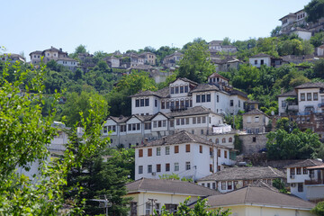 Fototapeta premium Vieilles maisons ottomanes de la ville de Gjirokaster, Albanie
