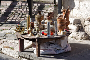 Etal de marchandises sur le bazar de Gjirokaster