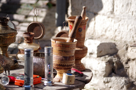 Etal de marchandises sur le bazar de Gjirokaster