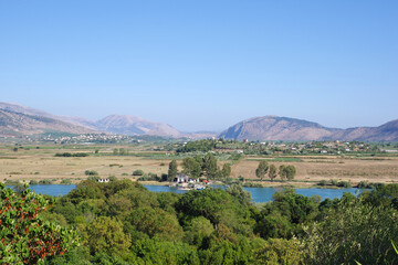 Paysage albanais de la lagune de Butrint, non loin de Corfou