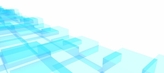 Fototapeta premium Abstract background 3d rectangular geometric overlay blue tone
