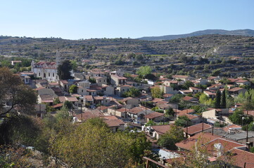 Fototapeta na wymiar The beautiful village of Lofou in the province of Limassol, in Cyprus 