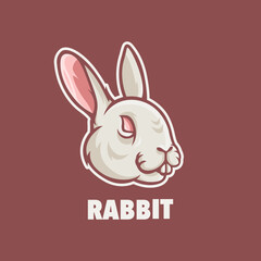 Fototapeta premium Rabbit mascot logo for esport gaming or emblem.