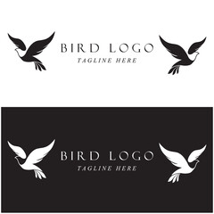 set of creative bird logo with slogan template
