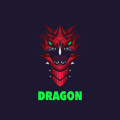Dragon mascot logo for esport gaming or emblem.