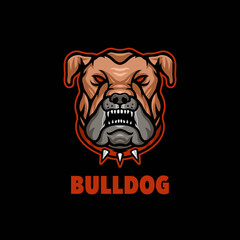 Bulldog mascot logo for esport gaming or emblem. © giggleapin