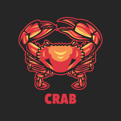 Crab mascot logo for esport gaming or emblem.