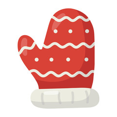 Christmas Winter Gloves Flat Icon.