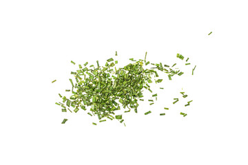 Scattered Dry Chive, Dried Green Spring Onion Iisolated