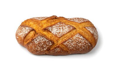 Freshly Baked Traditional Bread on Wooden Background