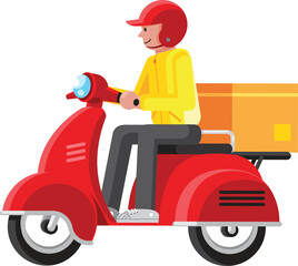delivery man, cartoon illustration
