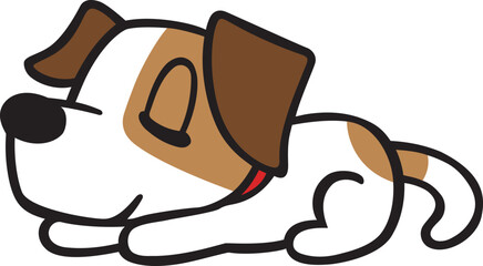 Obraz premium ジャックラッセルテリア犬 おやすみポーズ