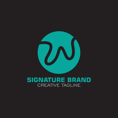 w lettering logo design