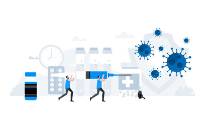 Coronavirus pandemic warning flat vector illustration. Animation ready duik friendly.