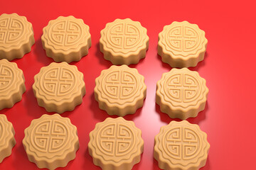 3D rendering chinese mid-autumn festival