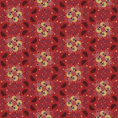 Orange Leaves Seamless Pattern Background Garden Nature Plant Art 