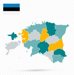Estonia Map on transparent background