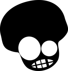 Photo sur Plexiglas Dessiner Crâne noir Funny Halloween Character noir et blanc isolé