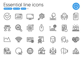 5g internet, Internet book and Face id line icons. Collection of Computer, Best manager, Elastic icons. Face detect, Cough, 5g wifi web elements. Inspect, Data analysis, Vacancy. Verify. Vector