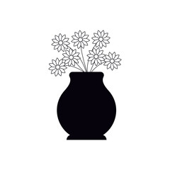 flower vase icon vector design templates