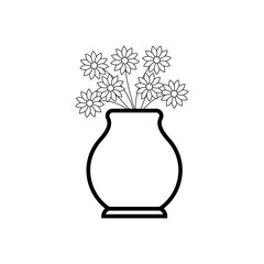flower vase icon vector design templates
