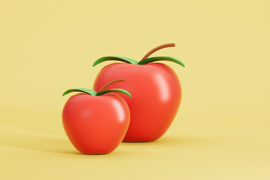3d rendering different fruit