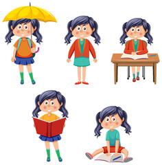 Children doing different activities set