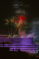 fireworks in the city