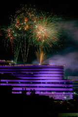 fireworks over the city