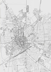 map of the city of Debrecen, Hungary