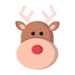 Cute christmas reindeer icon.